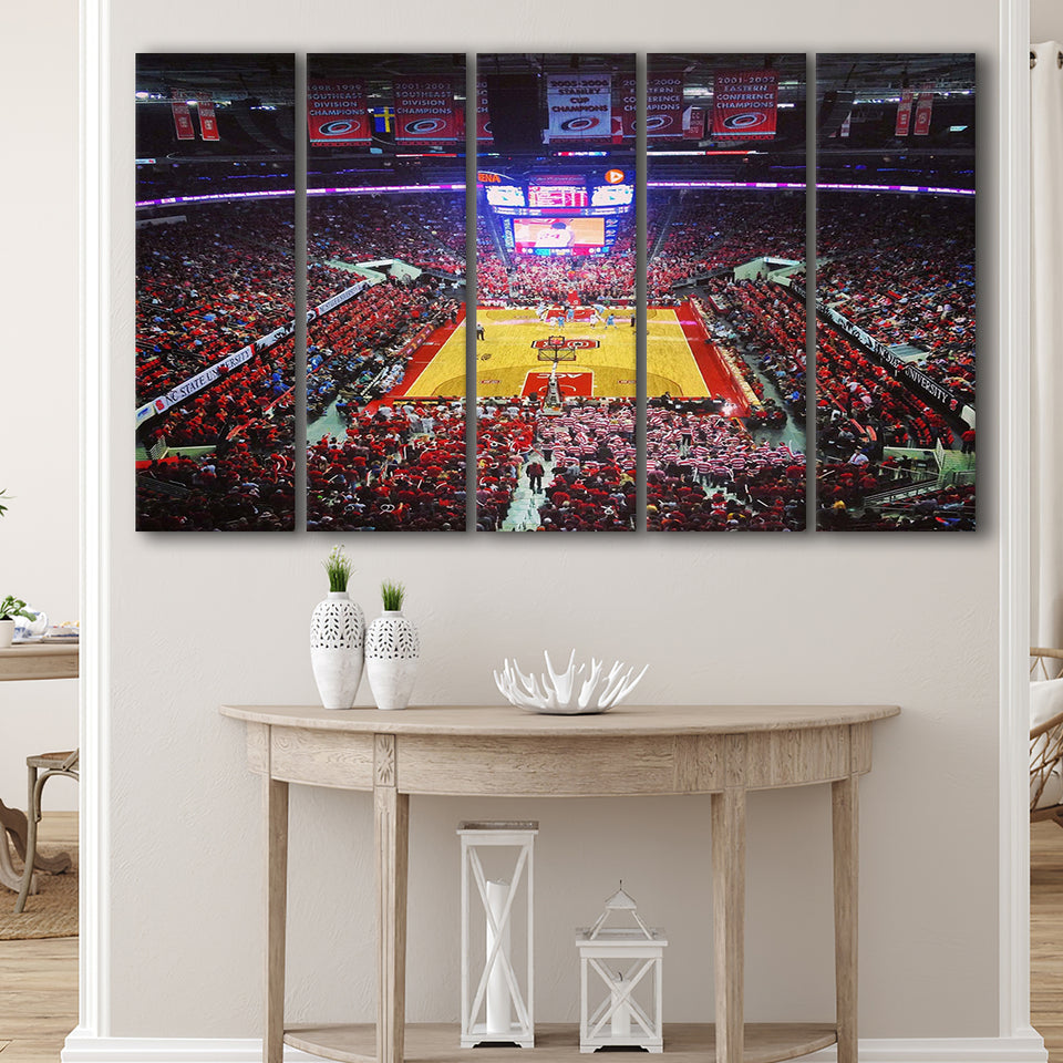 NC State Wolfpacks Stadium Canvas Prints PNC Arena Wall Art,Multi Panels B,Sport Stadium Art Prints, Fan Gift