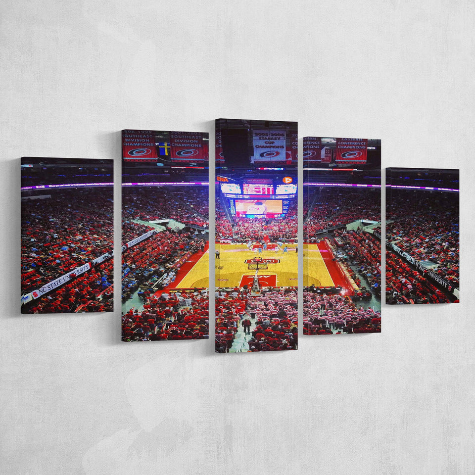 NC State Wolfpacks Stadium Canvas Prints PNC Arena Wall Art,Multi Panels,Sport Stadium Art Prints, Fan Gift