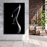 Noir Beauty Framed Canvas Prints Wall Art Home Decor - Painting Canvas,Black Frame, Ready to hang