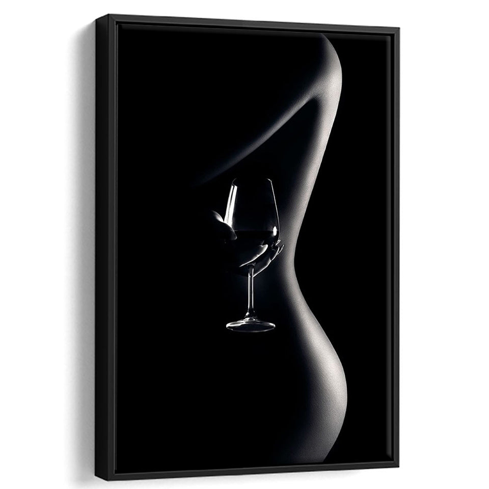 Noir Beauty Framed Canvas Prints Wall Art Home Decor - Painting Canvas,Black Frame, Ready to hang
