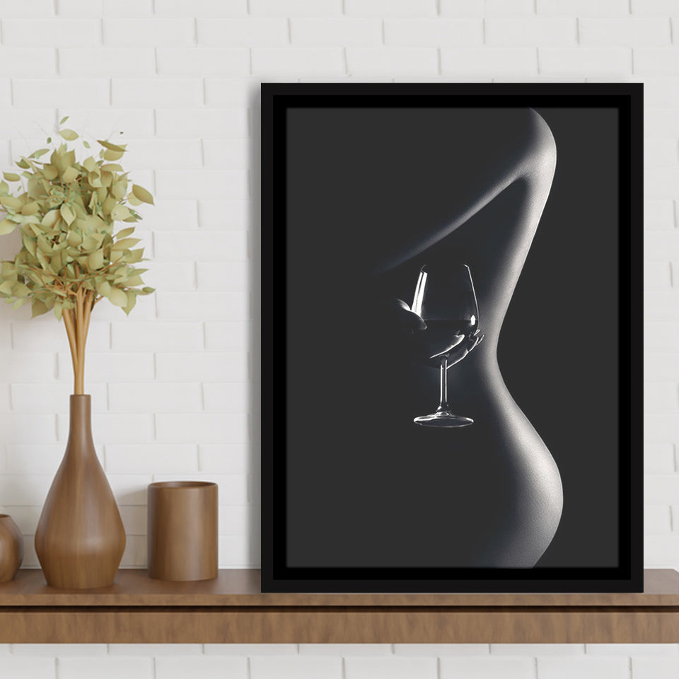 Noir Beauty Framed Canvas Prints Wall Art Home Decor - Painting Canvas,Black Frame, Ready to hang