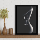 Noir Beauty Framed Canvas Prints Wall Art Home Decor - Painting Canvas,Black Frame, Ready to hang