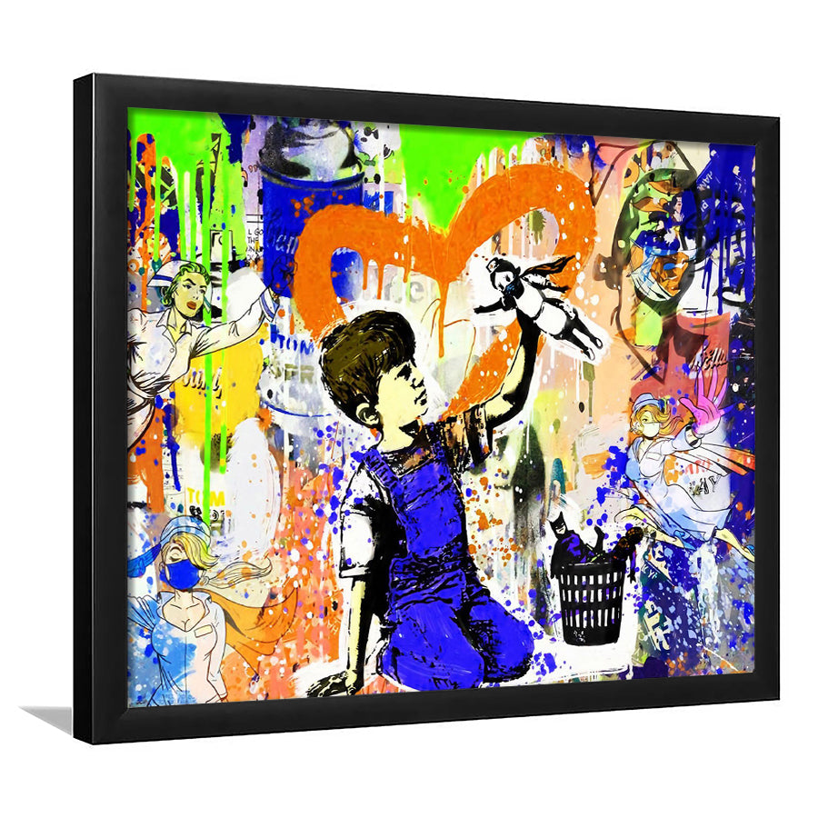 Nurse Superhero Coloful Gift Framed Art Print Wall Decor - Painting Art, Wall Art Decor, Framed Picture, Black Frame