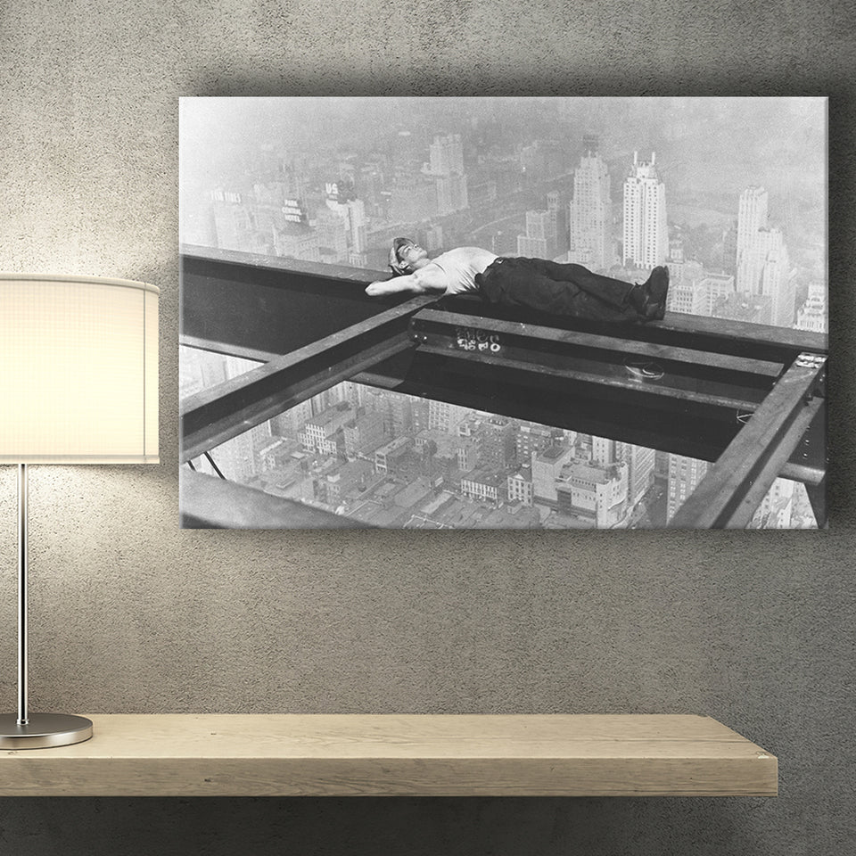 Nyc Steel Worker Black And White Print, Black And White Photo Canvas Prints Wall Art Home Decor