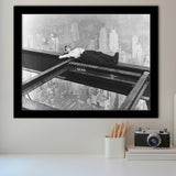 Nyc Steel Worker Black And White Print, Black And White Photo Framed Art Prints, Wall Art,Home Decor,Framed Picture