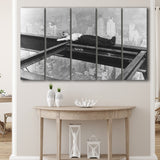 Nyc Steel Worker Black And White Print, Black And White Photo Larger Canvas Art, 5 Piece Canvas Prints Wall Art Decor