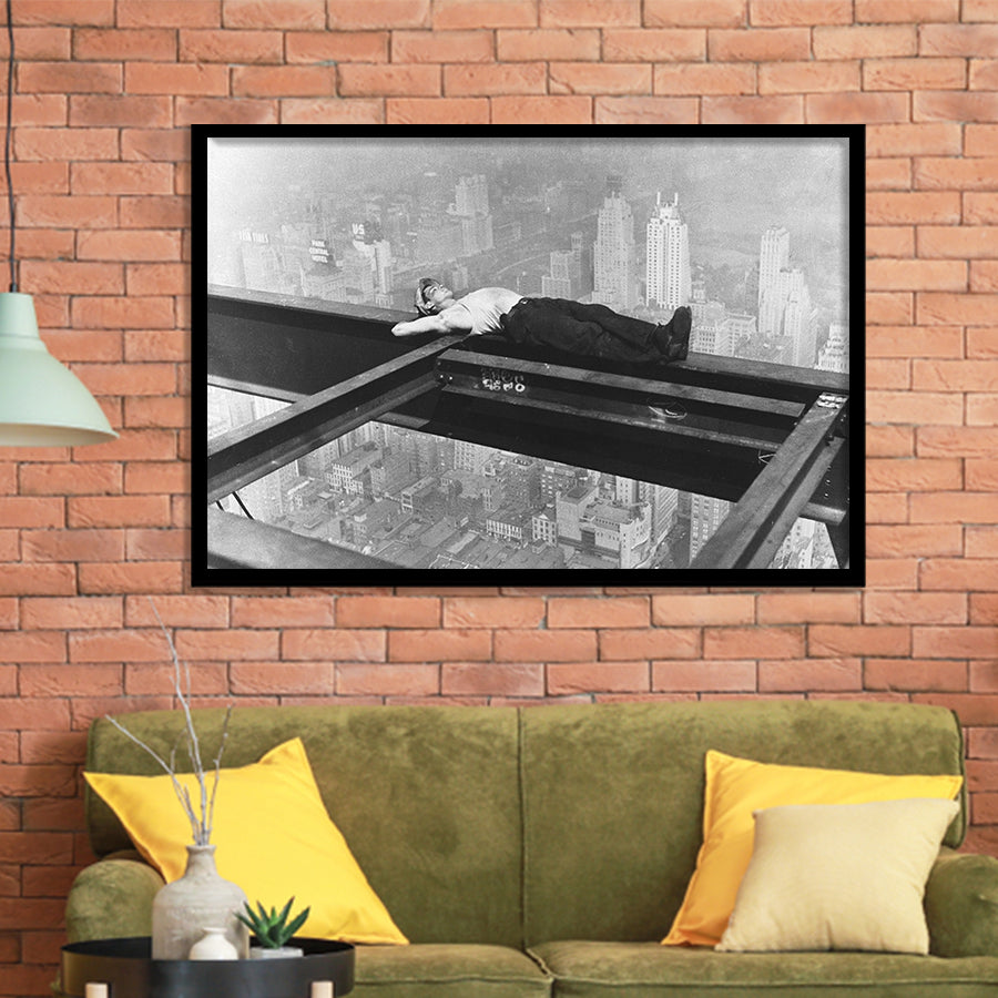 Nyc Steel Worker Black And White Print, Black And White Photo Framed Art Prints, Wall Art,Home Decor,Framed Picture