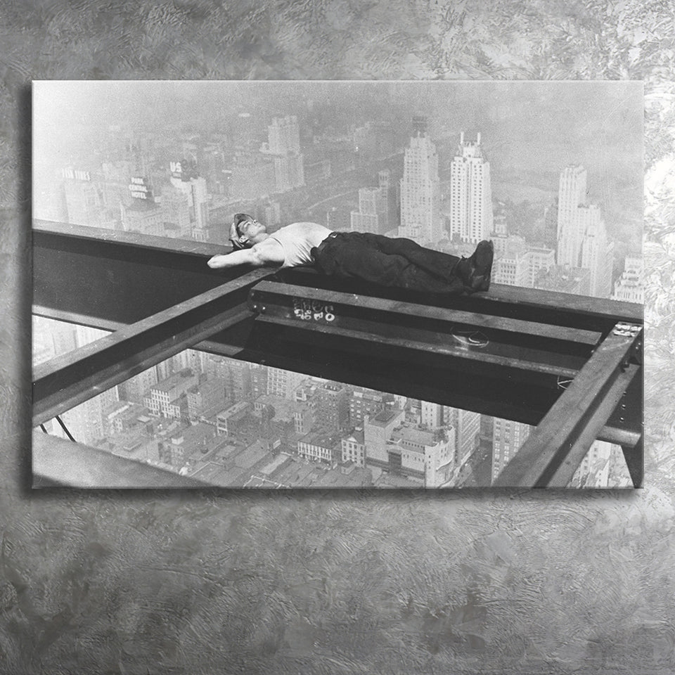 Nyc Steel Worker Black And White Print, Black And White Photo Canvas Prints Wall Art Home Decor