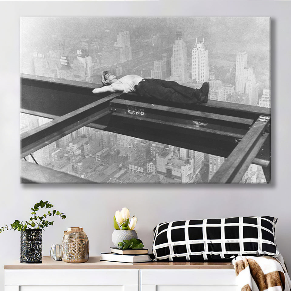 Nyc Steel Worker Black And White Print, Black And White Photo Canvas Prints Wall Art Home Decor