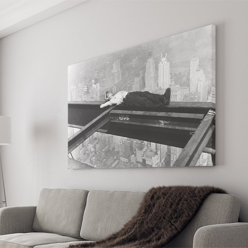 Nyc Steel Worker Black And White Print, Black And White Photo Canvas Prints Wall Art Home Decor