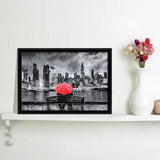 Ny In Love In Red Framed Canvas Wall Art - Framed Prints, Prints for Sale, Canvas Painting