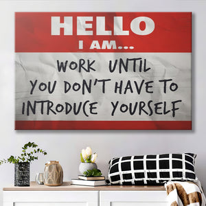 Name Tag Canvas Prints Wall Art - Painting Canvas,Office Business Motivation Art, Wall Decor