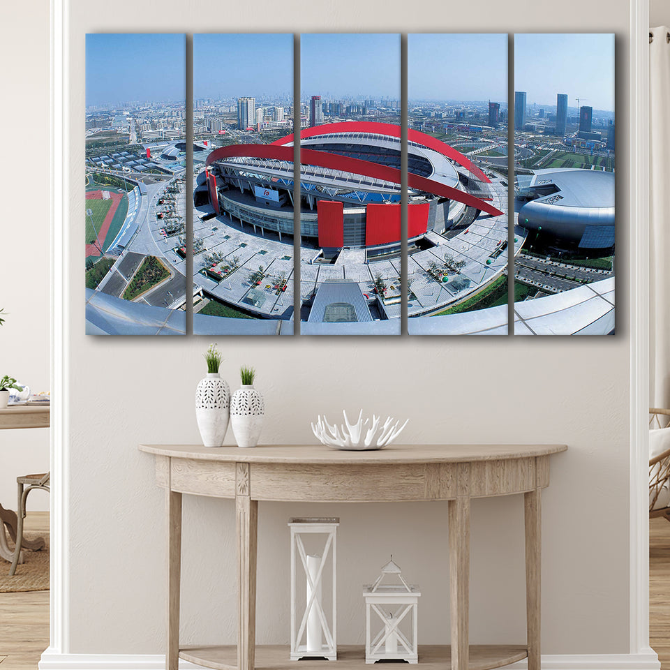 Nanjing Olympic Center Gymnasium, Stadium Canvas, Sport Art, Gift for him, Multi Panels B, Canvas Prints Wall Art Decor