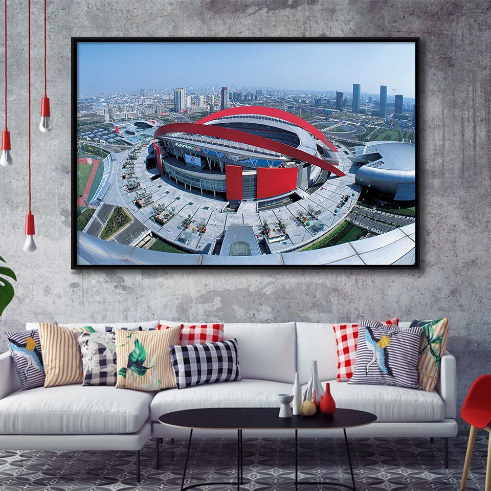 Nanjing Olympic Center Gymnasium, Stadium Canvas, Sport Art, Gift for him, Framed Canvas Prints Wall Art Decor, Framed Picture