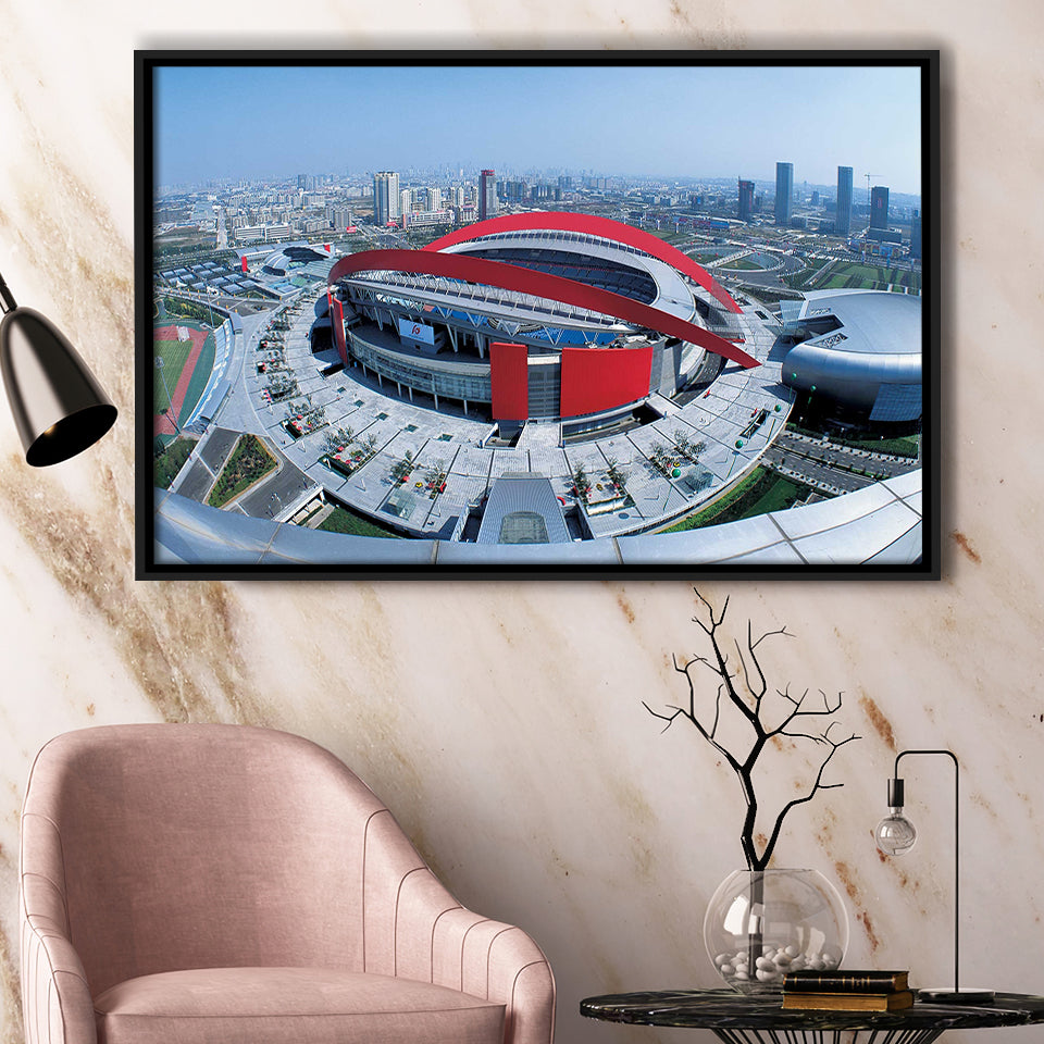 Nanjing Olympic Center Gymnasium, Stadium Canvas, Sport Art, Gift for him, Framed Canvas Prints Wall Art Decor, Framed Picture