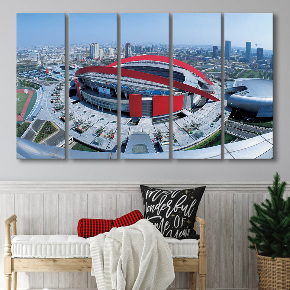 Nanjing Olympic Center Gymnasium, Stadium Canvas, Sport Art, Gift for him, Multi Panels B, Canvas Prints Wall Art Decor