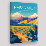 Napa Valley California Retro Art Print ,City Art Print, Large Canvas, Canvas Print Wall Art Home Decor