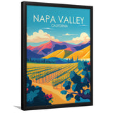 Napa Valley California Retro Art Print, City Art Print, Framed Art Print Wall Art Home Decor, Framed Picture