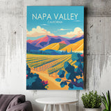Napa Valley California Retro Art Print ,City Art Print, Large Canvas, Canvas Print Wall Art Home Decor
