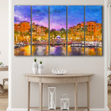 Naples Florida Usa Downtown Skyline Dusk 5 Pieces Extra Large Canvas Prints Wall Art Home Decor