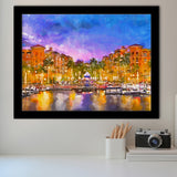 Naples Florida Usa Downtown Skyline Dusk City Art Watercolor Framed Art Prints Wall Art Decor,Framed Picture