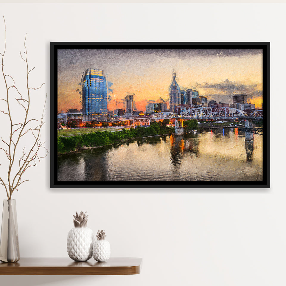Nashville Attractive City Framed Canvas Prints Wall Art Decor - Paiting Canvas, Art Prints, Floating Frame
