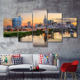 Nashville Attractive City 5 Piece Canvas Prints Wall Art Decor - Painting Canvas, Multi Panels