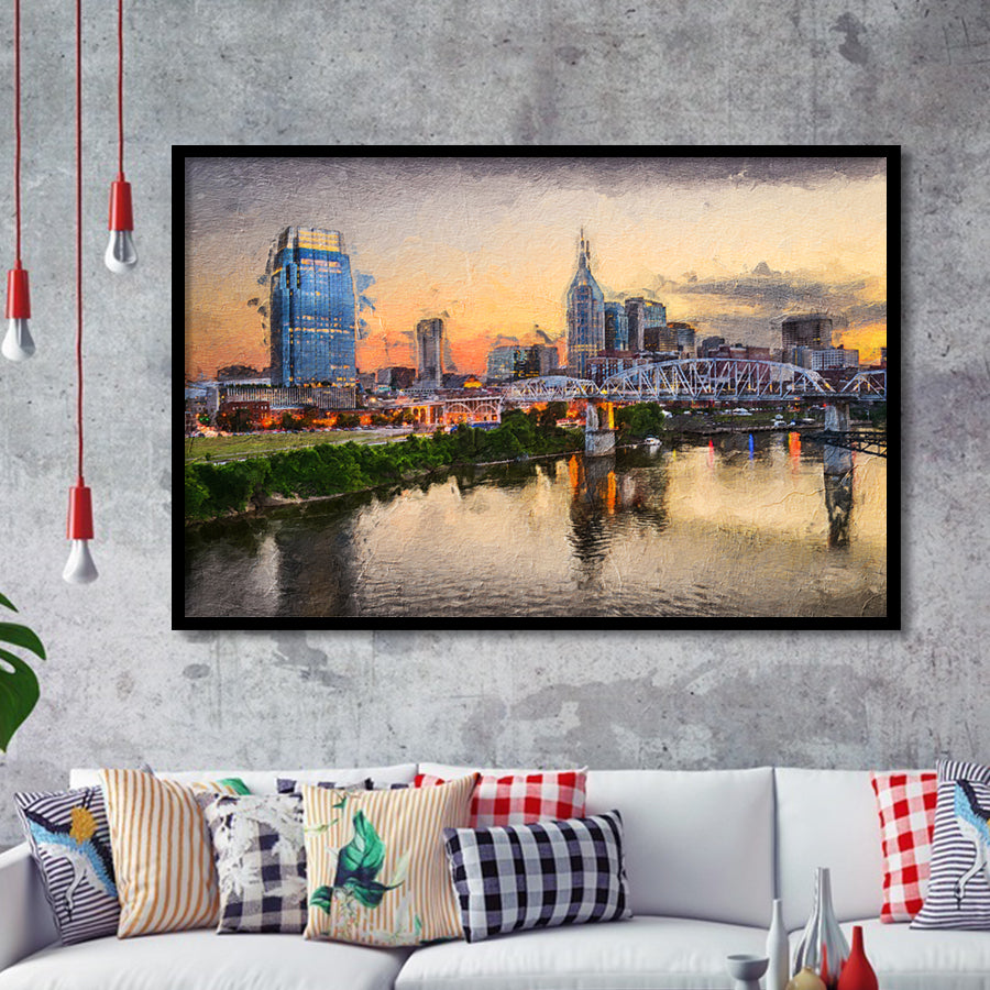 Nashville Attractive City Framed Art Prints Wall Decor - Painting Prints, Framed Picture, Home Decor