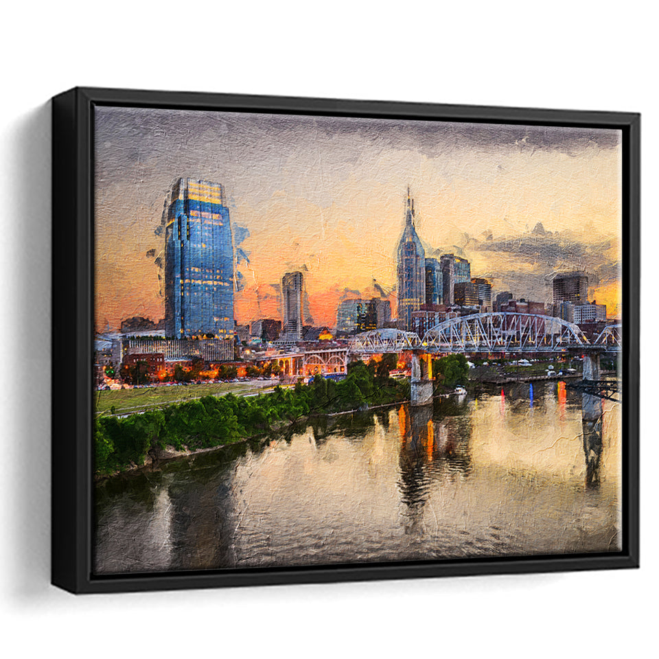 Nashville Attractive City Framed Canvas Prints Wall Art Decor - Paiting Canvas, Art Prints, Floating Frame
