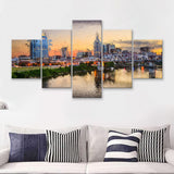 Nashville Attractive City 5 Piece Canvas Prints Wall Art Decor - Painting Canvas, Multi Panels