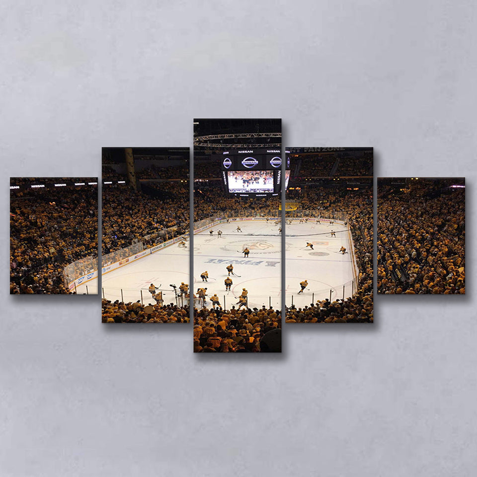 Nashville Predators Stadium Canvas Prints Bridgestone Arena Wall Art Hockey,Multi Panels,Sport Stadium Art Prints, Fan Gift