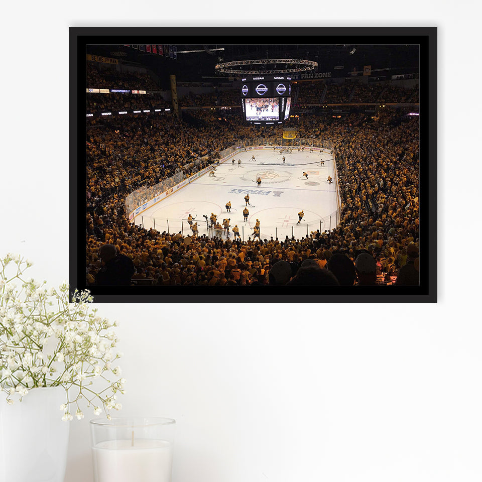 Nashville Predators Stadium Framed Canvas Prints Bridgestone Arena Wall Art Hockey,Sport Stadium Art Prints, Fan Gift