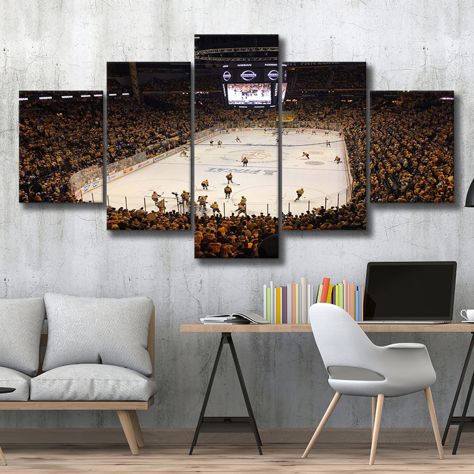 Nashville Predators Stadium Canvas Prints Bridgestone Arena Wall Art Hockey,Multi Panels,Sport Stadium Art Prints, Fan Gift