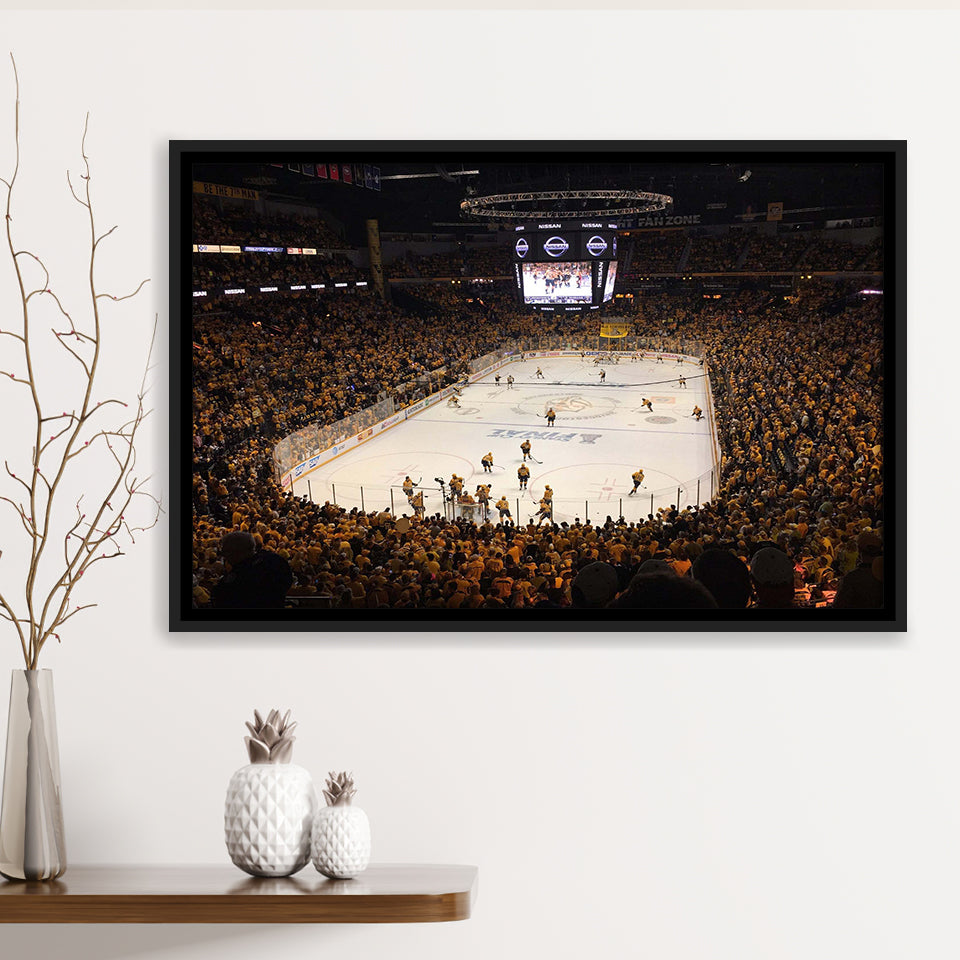 Nashville Predators Stadium Framed Canvas Prints Bridgestone Arena Wall Art Hockey,Sport Stadium Art Prints, Fan Gift