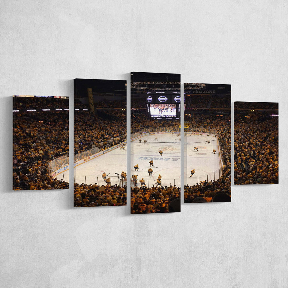 Nashville Predators Stadium Canvas Prints Bridgestone Arena Wall Art Hockey,Multi Panels,Sport Stadium Art Prints, Fan Gift