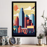 Nashville Retro Art Print, City Art Print, Framed Art Print Wall Art Home Decor, Framed Picture