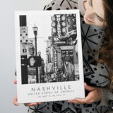 Nashville Usa 1 Black And White Art Canvas Prints Wall Art Home Decor