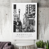 Nashville Usa 1 Black And White Art Canvas Prints Wall Art Home Decor