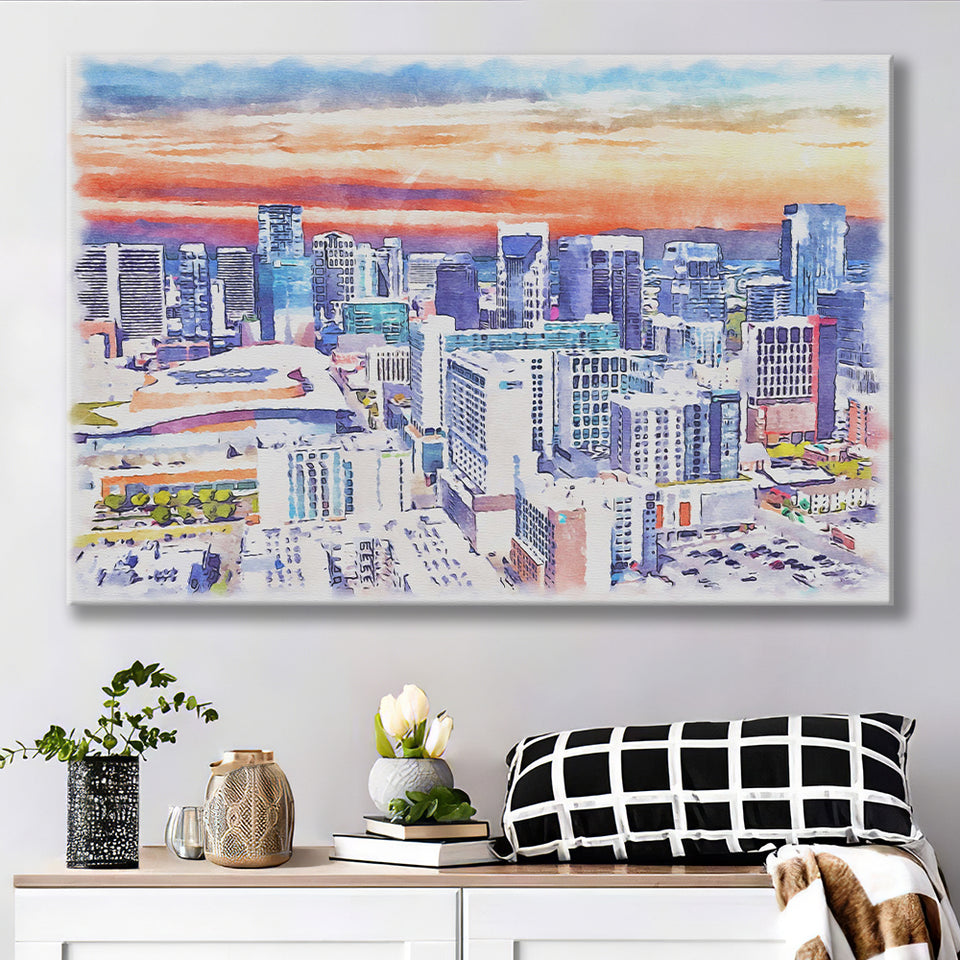 Nashville Watercolor Nashville Tennessee, Sport Art Prints Fan Gift, Canvas Prints Wall Art Decor