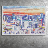 Nashville Watercolor Nashville Tennessee, Sport Art Prints Fan Gift, Canvas Prints Wall Art Decor