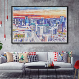 Nashville Watercolor Nashville Tennessee, Sport Art Prints Fan Gift, Framed Canvas Prints Wall Art Decor