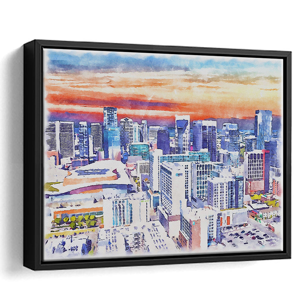 Nashville Watercolor Nashville Tennessee, Sport Art Prints Fan Gift, Framed Canvas Prints Wall Art Decor
