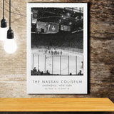 Nassau Coliseum New York Islanders Ice Hockey Lovers Black And White Art Canvas Prints Wall Art Home Decor