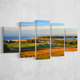 National Golf Links Of America Hole 17, Southampton, New York, Golf Art Print, 5 Panels Canvas Prints Wall Art Decor