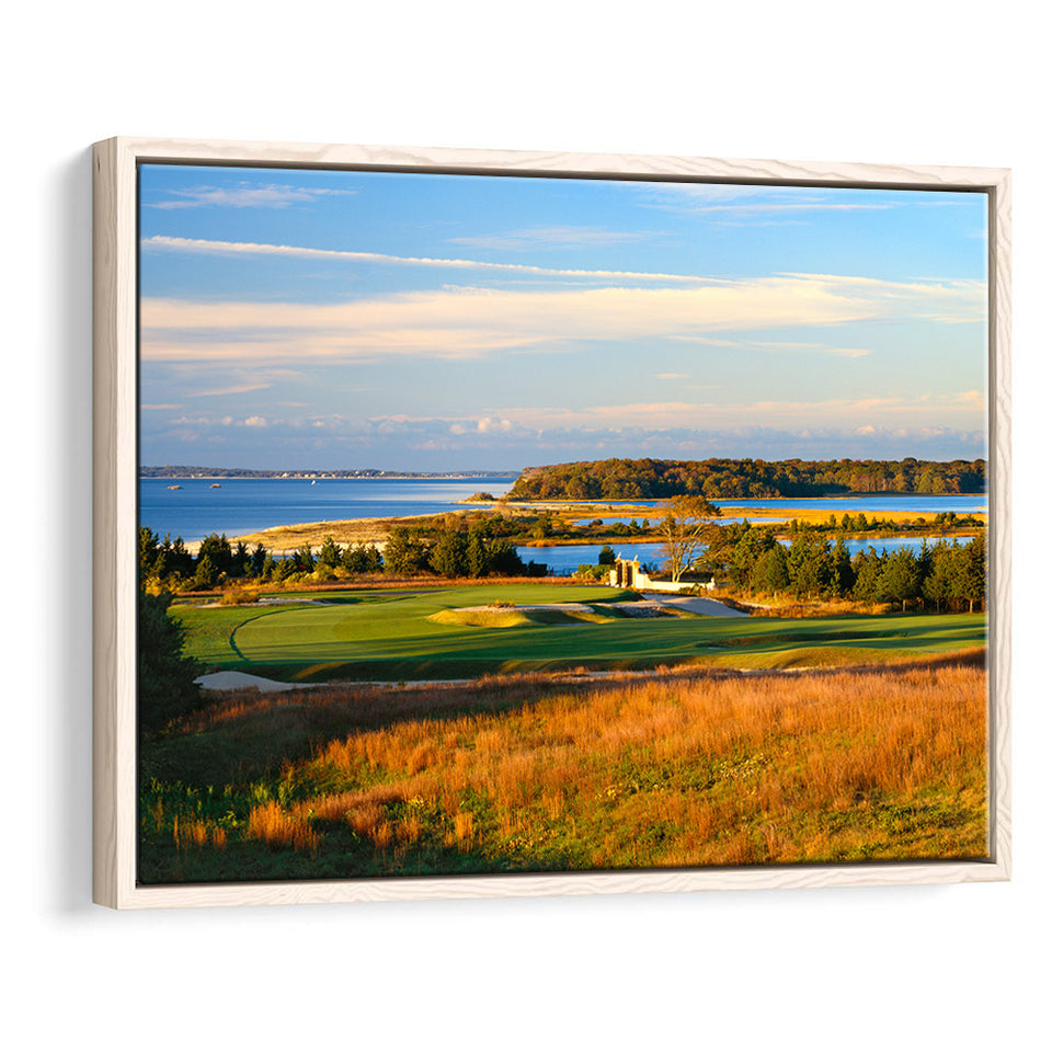National Golf Links Of America Hole 17, Southampton, New York, Golf Art Print, Framed Canvas Prints Wall Art Decor, Floating Frame