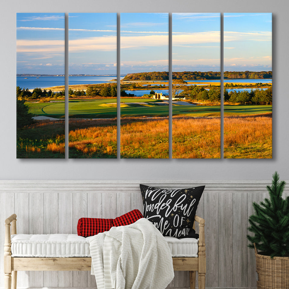National Golf Links Of America Hole 17, Southampton, New York, 5 Panels Extra Large Canvas Prints Wall Art Decor