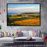 National Golf Links Of America Hole 17, Southampton, New York, Golf Art Print, Framed Canvas Prints Wall Art Decor, Floating Frame