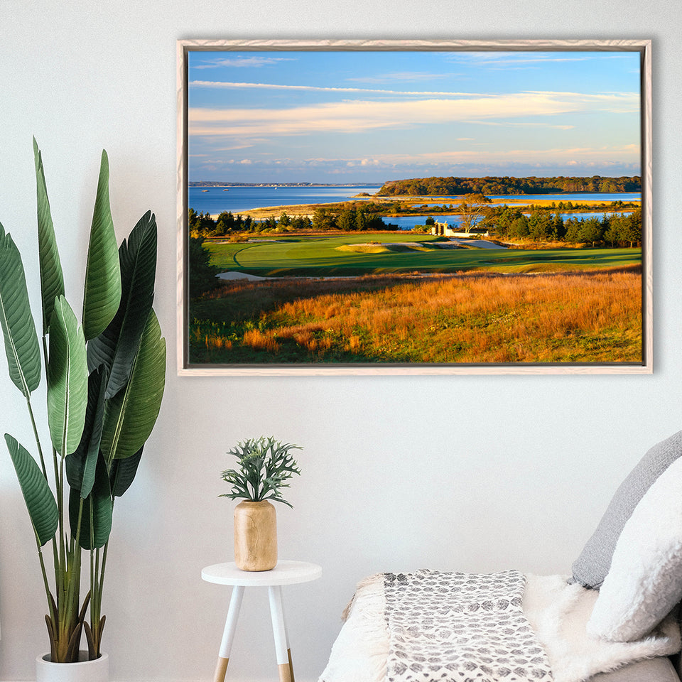 National Golf Links Of America Hole 17, Southampton, New York, Golf Art Print, Framed Canvas Prints Wall Art Decor, Floating Frame