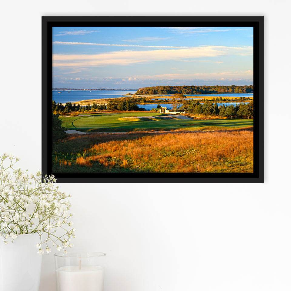 National Golf Links Of America Hole 17, Southampton, New York, Golf Art Print, Framed Canvas Prints Wall Art Decor, Floating Frame