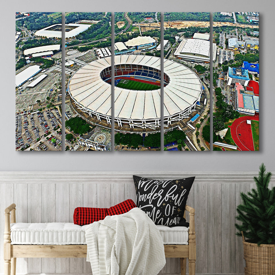 National Stadium Bukit Jalil, Stadium Canvas, Sport Art, Gift for him, Multi Panels B, Canvas Prints Wall Art Decor